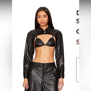 Superdown Demi Crop Jacket Set in Black
